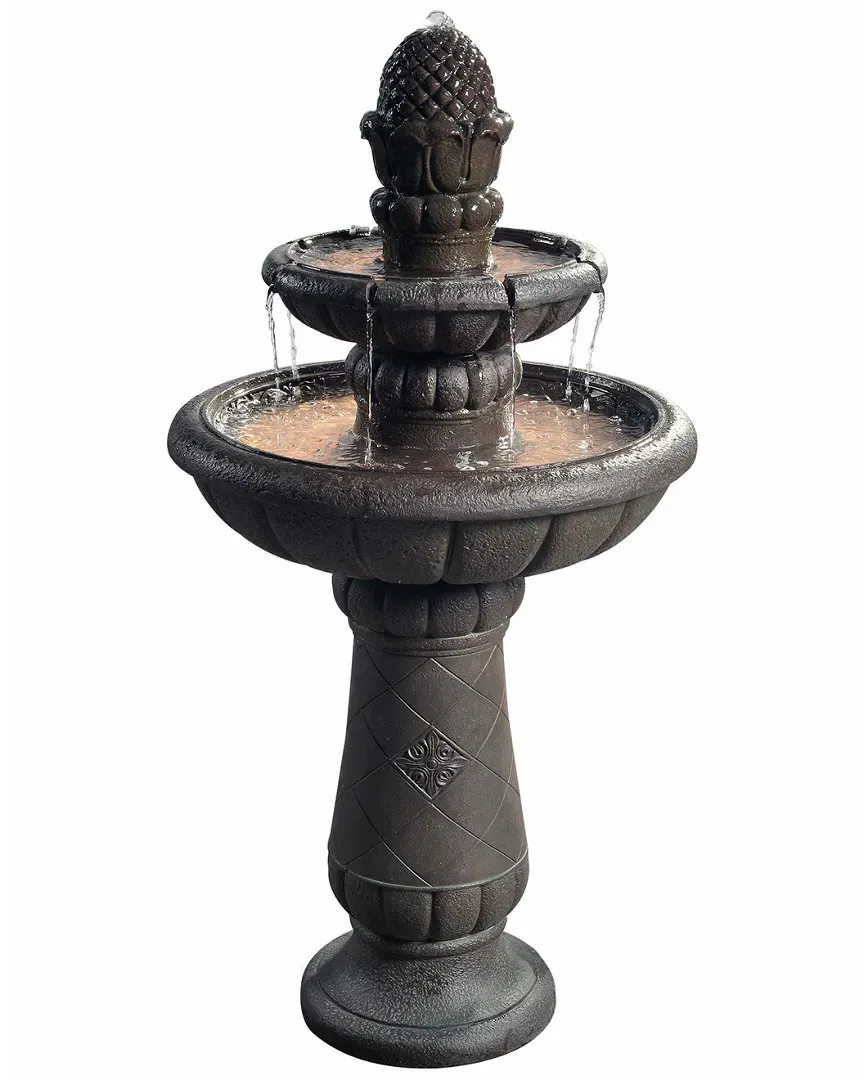 Deluxe Pineapple 2-Tier Outdoor Fountain - Multicolor, Polyresin image