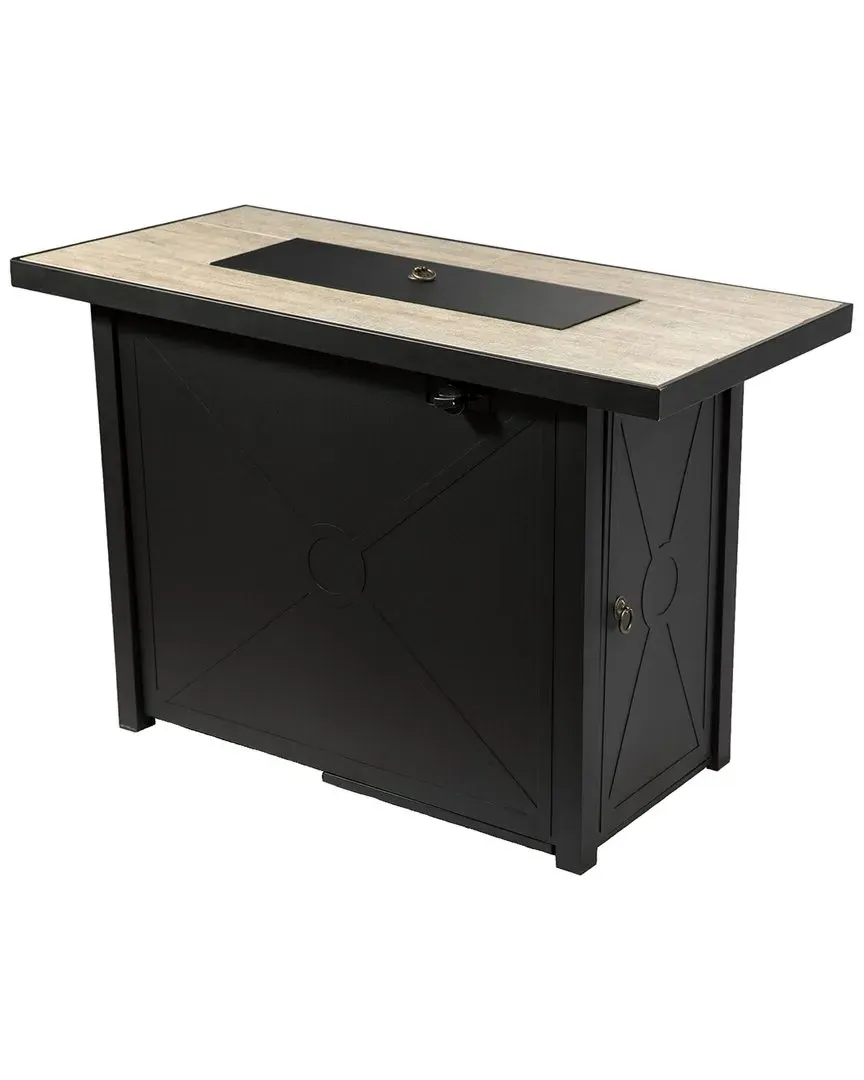 Rectangular Propane Gas Fire Pit - Black, Steel image