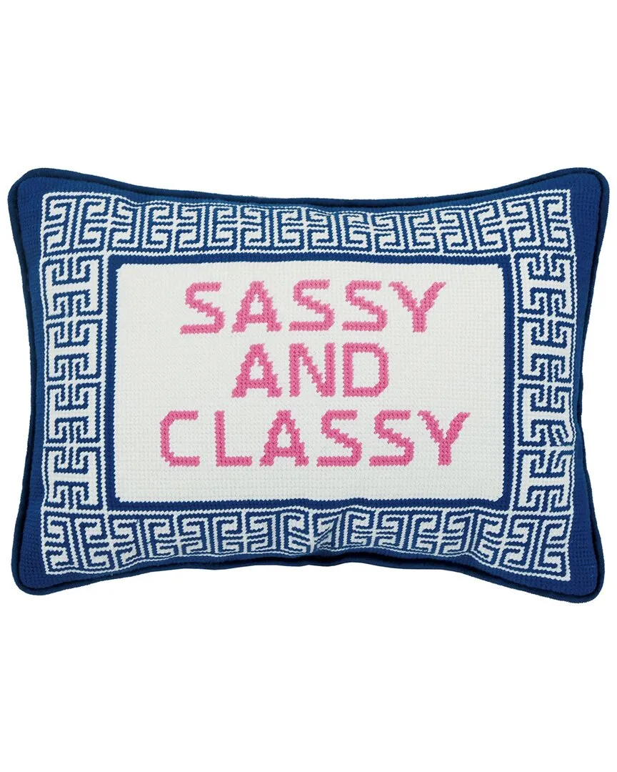 Sassy & Classy Oblong Needlepoint Pillow - Multicolor