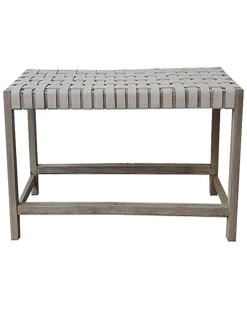 Madeira 54in Long Bench - Creme, Woven Leather image