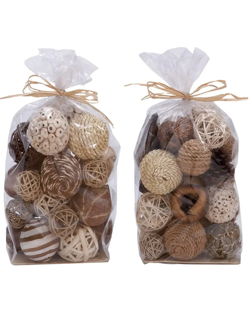 2pk Centerpiece Balls - Natural Brown image