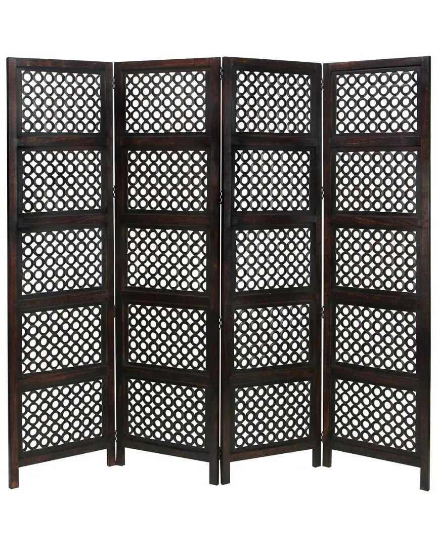 4-Panel Room Divider Screen - Brown image