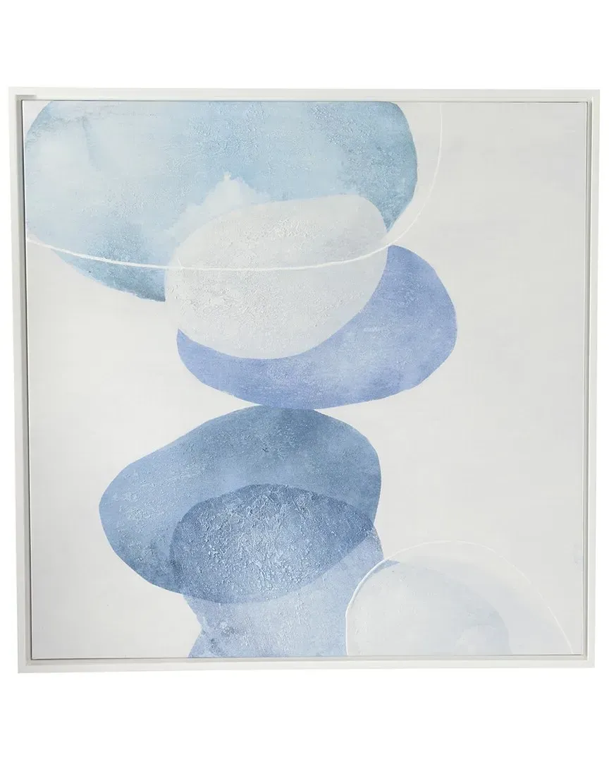 Abstract Blue Canvas Overlapping Circle Framed Wall Art