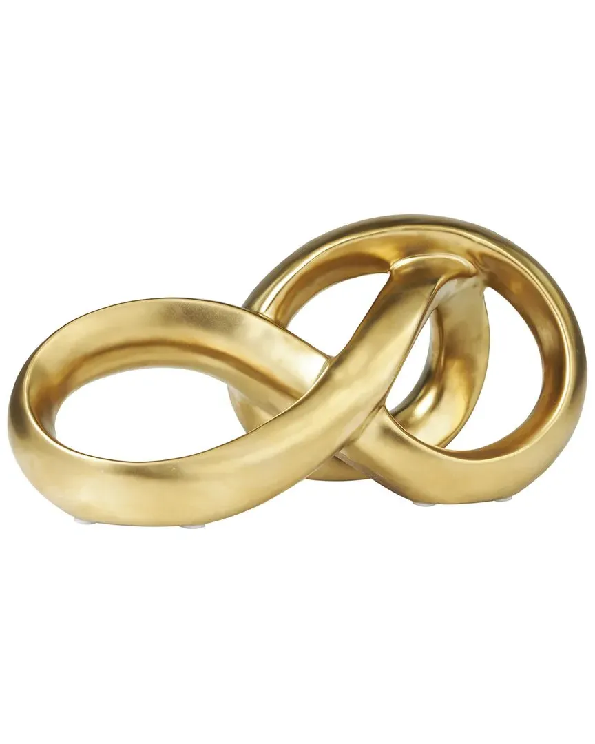 Abstract Infinity Loop Sculpture - Gold, Ceramic image