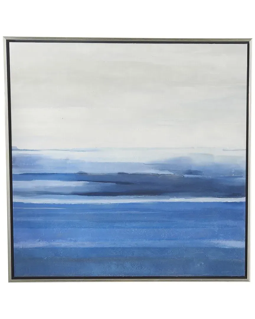 Abstract Ocean Framed Wall Art - Blue, Silver