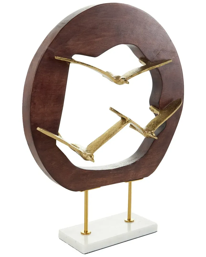 Bird Decorative Sculpture - Gold, Aluminum