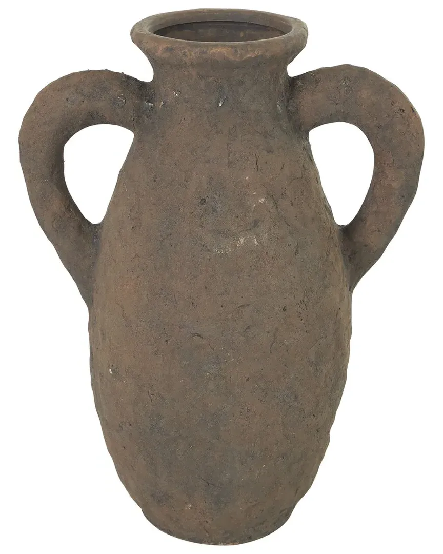 Ceramic Handmade Textured Vase - Dark Brown image