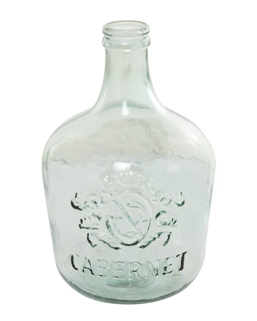 Clear Recycled Glass Spanish Vase with Cabernet - Clear image