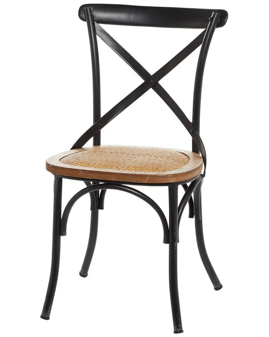 Cross Back Dining Chair - Black, Metal
