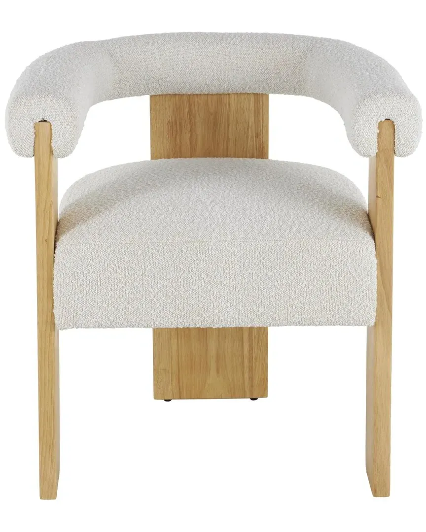 Curved Back Round Boucle Accent Chair - Cream, Polyester image