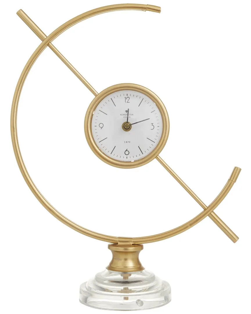 Decorative Clock with Acrylic Base - Gold, Metal image
