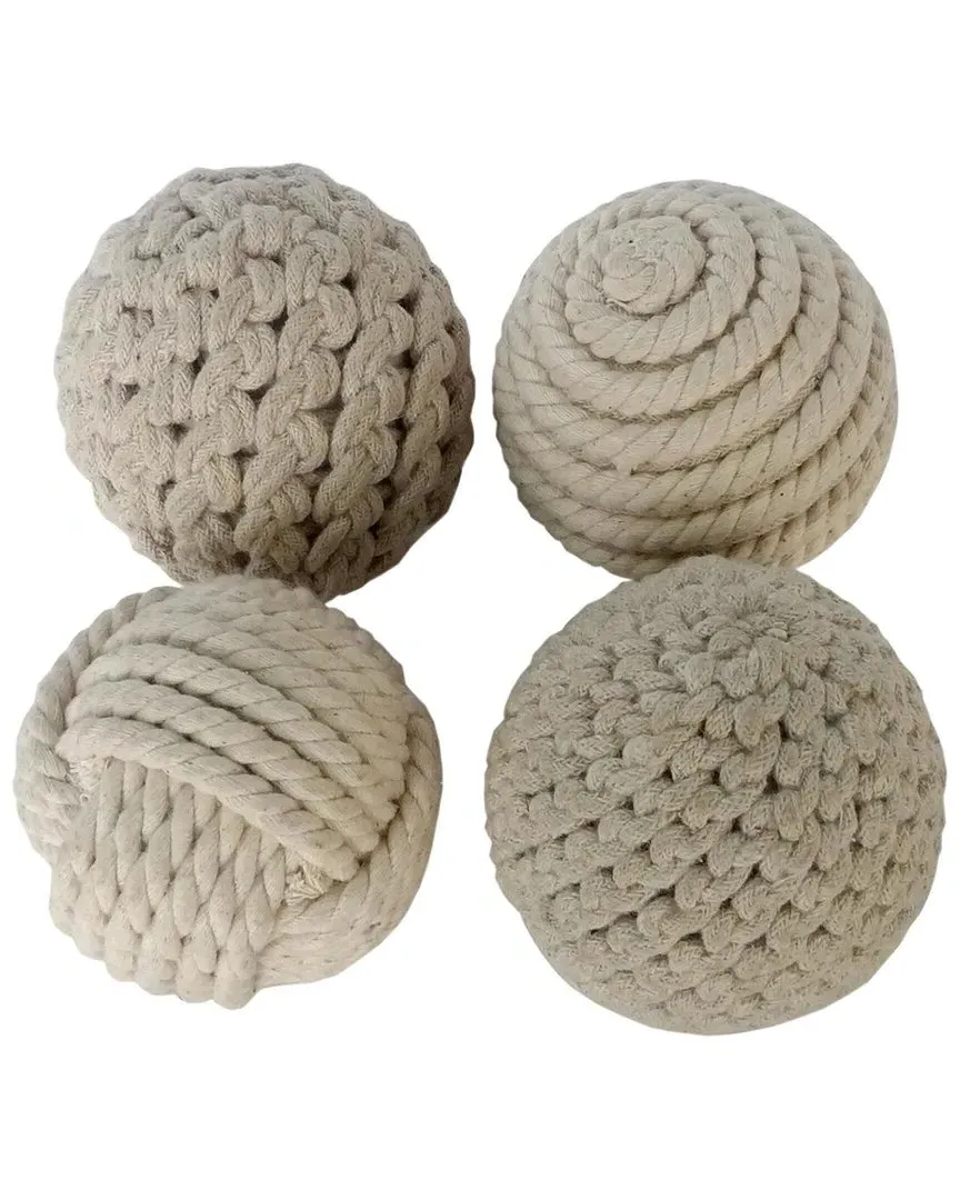 Farmhouse Jute Rope Orbs & Vase Filler Set - Beige image