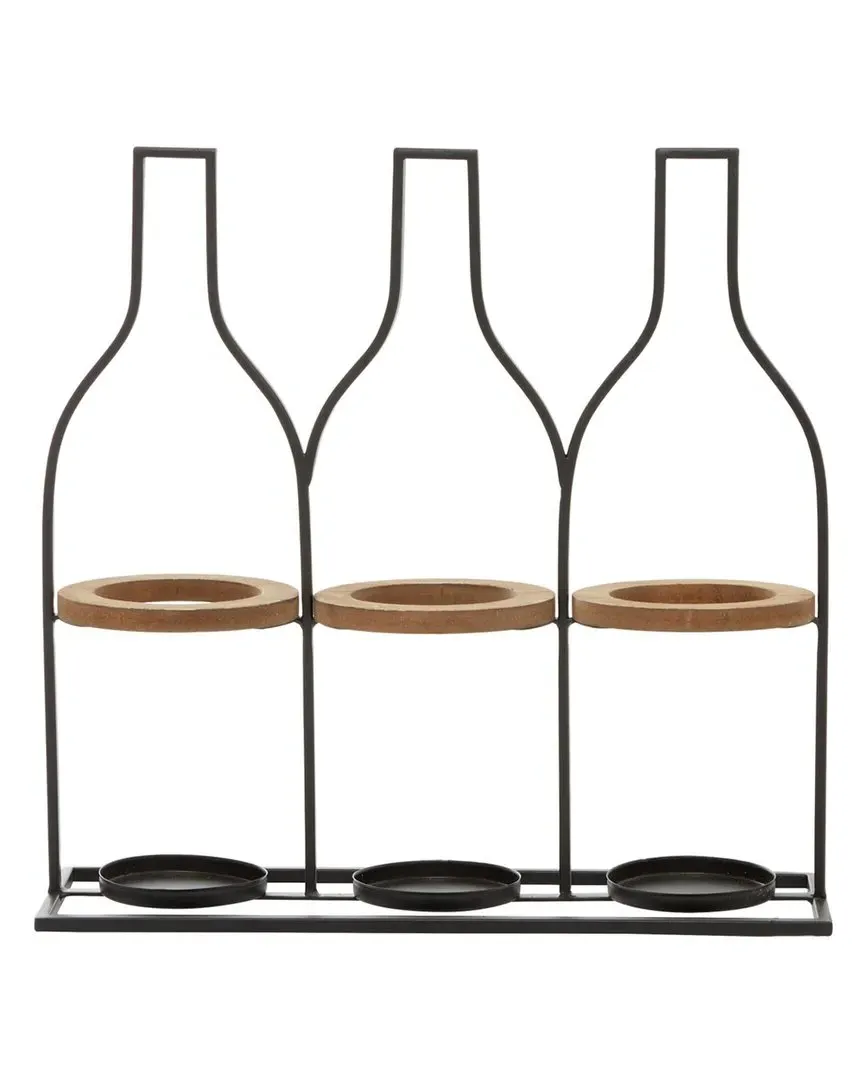 Farmhouse Wine Holder - Black, Metal image