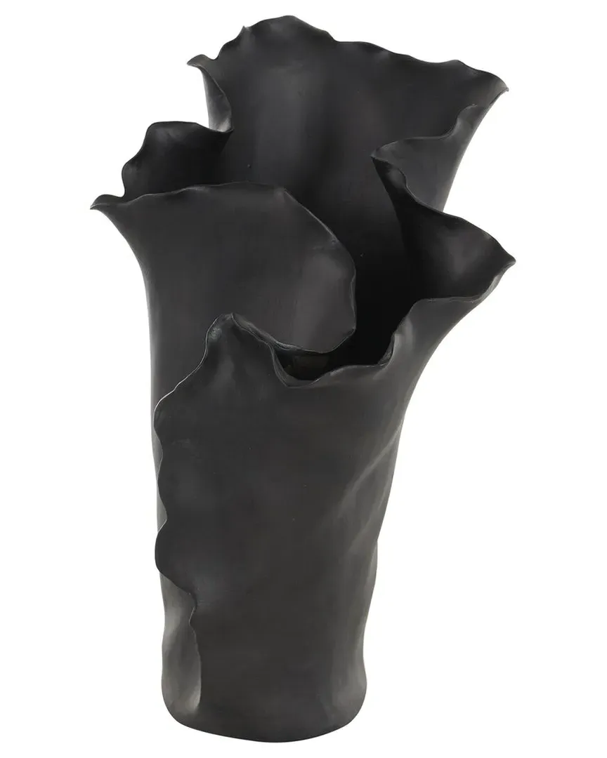 Floral Ceramic Abstract Decorative Vase - Black