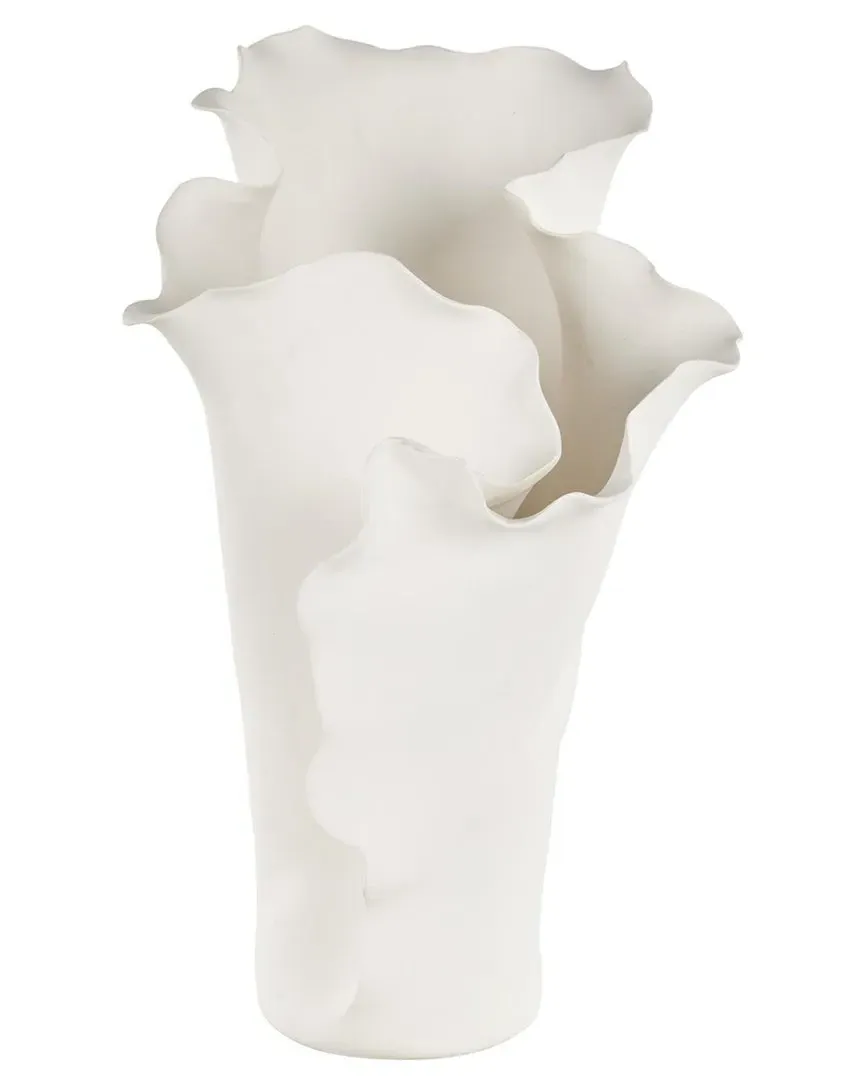 Floral Ceramic Abstract Decorative Vase - Cream