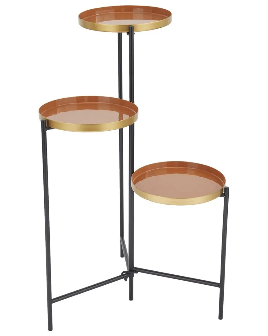 Foldable 3-Tier Plant Stand - Orange, Metal