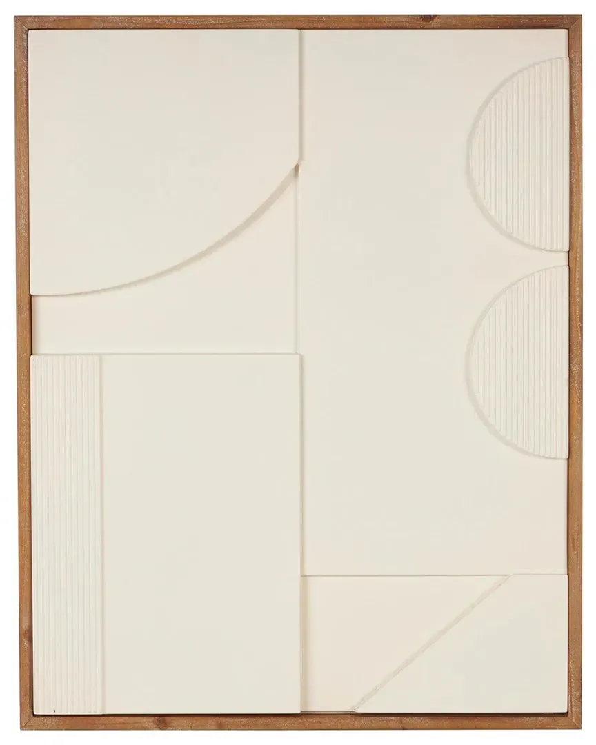 Geometric Wood Wall Decor - Cream image