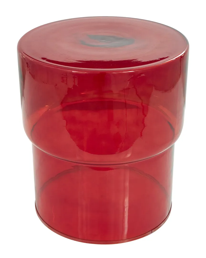 Glass Accent Table - Red
