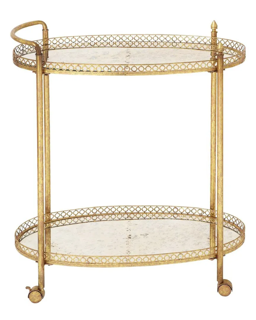 Gold Iron And Glass Bar Cart - Gold image
