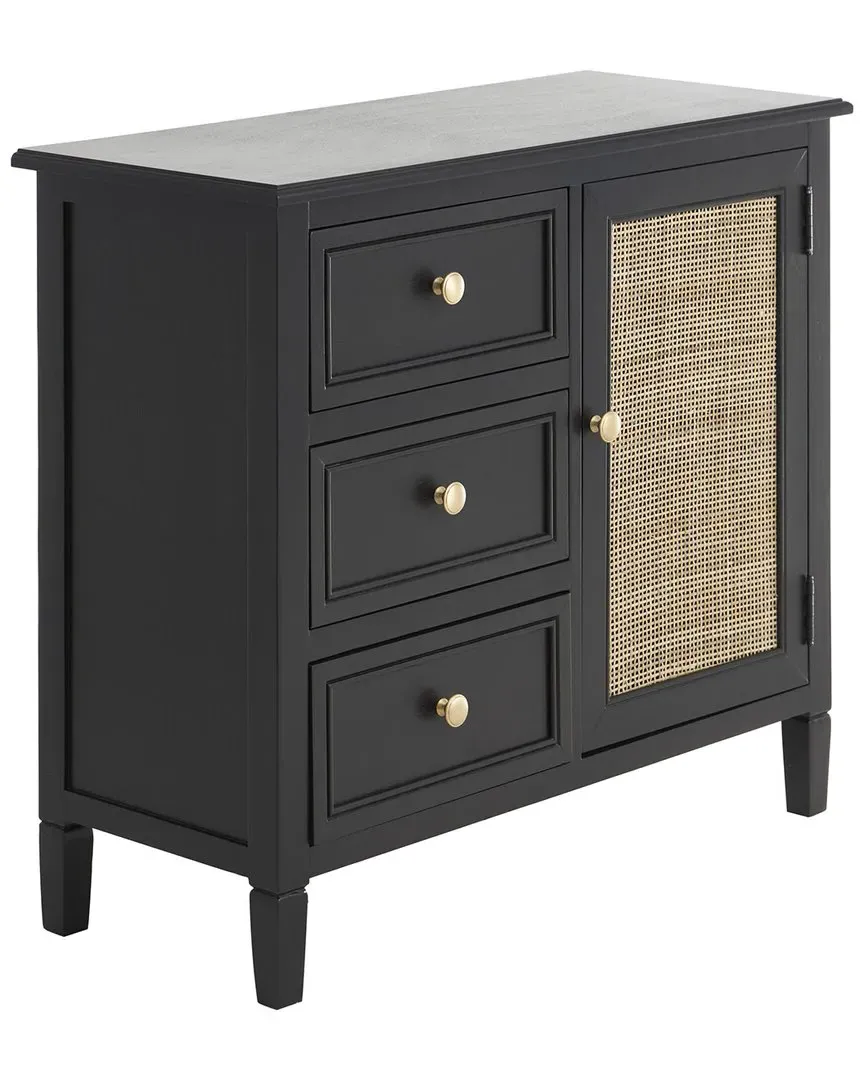 Handmade 3-Drawer Cabinet - Black, Pine image