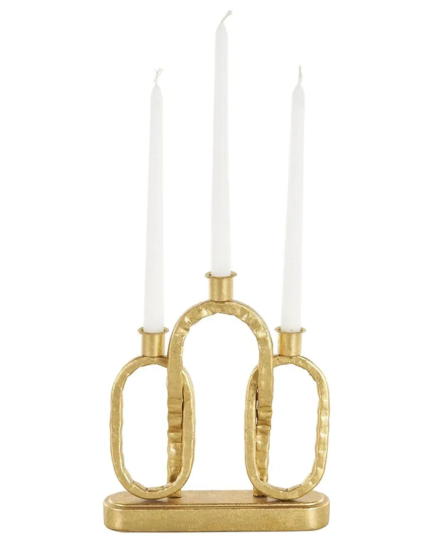 Interlocked Chains Decorative Candle Holder - Gold, Iron image