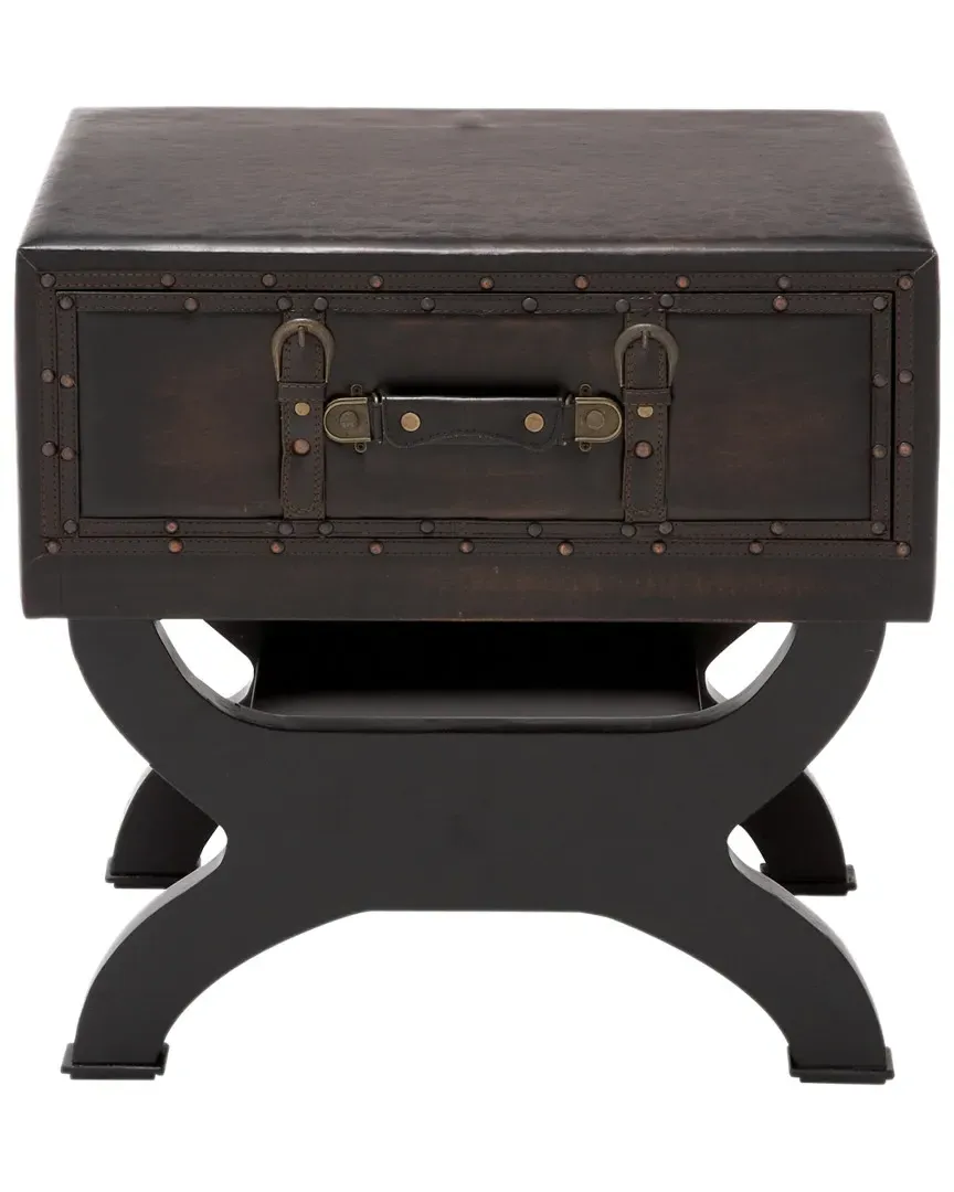 Leather End Table - Brown image