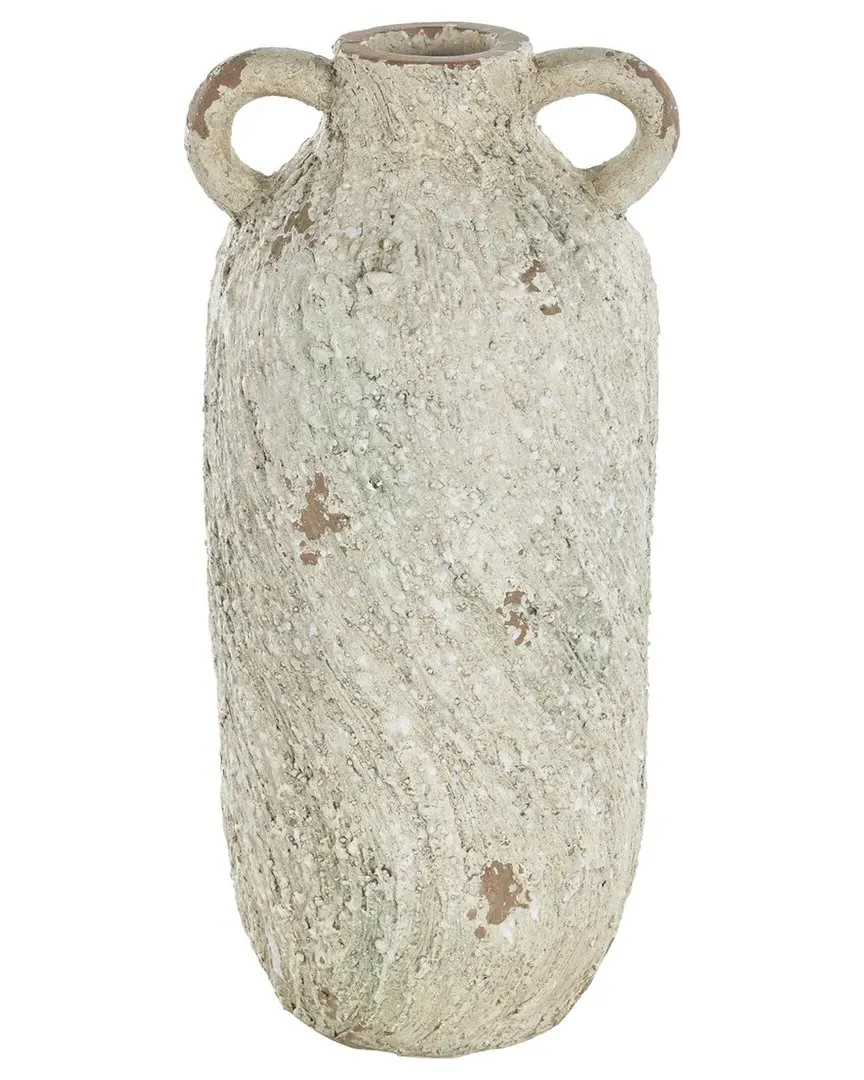 Magnesium Oxide Antique Textured Amphora Decorative Vase - Cream image