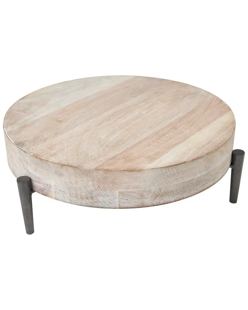 Mango Wood Tray with Metal Legs - Cream image