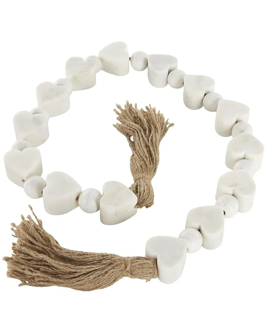 Marble Garland with Tassel - White