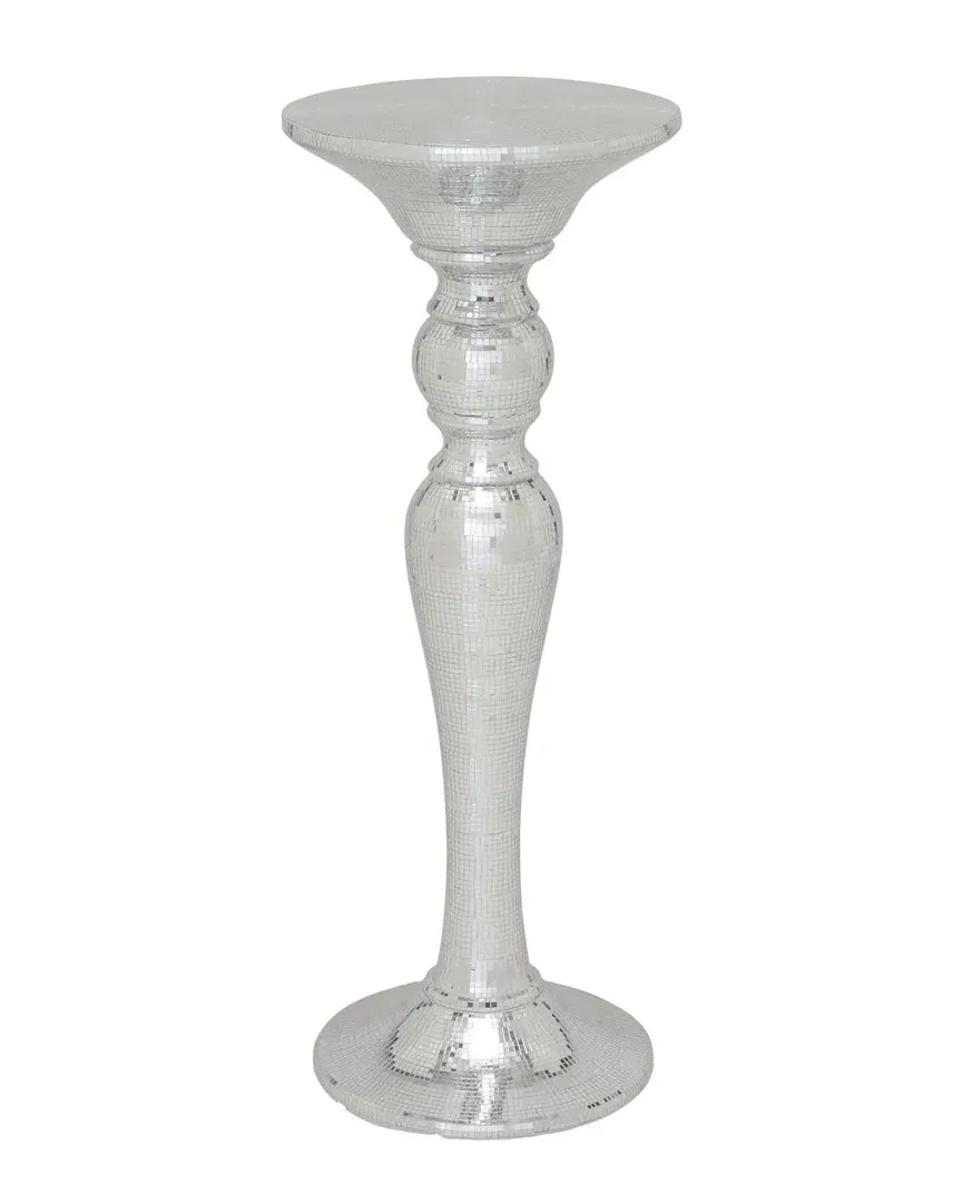 Mirror Pedestal Table - Silver image