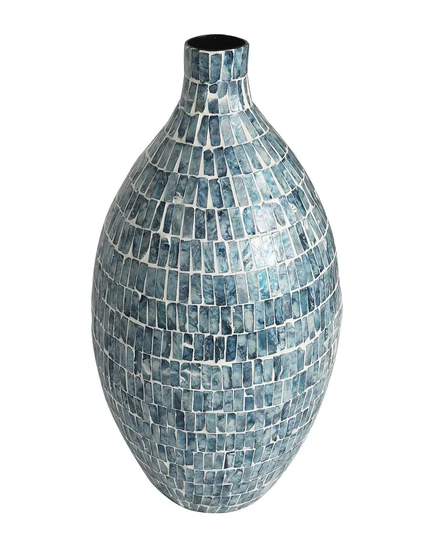 Mother-of-Pearl Handmade Mosaic Vase - Blue image