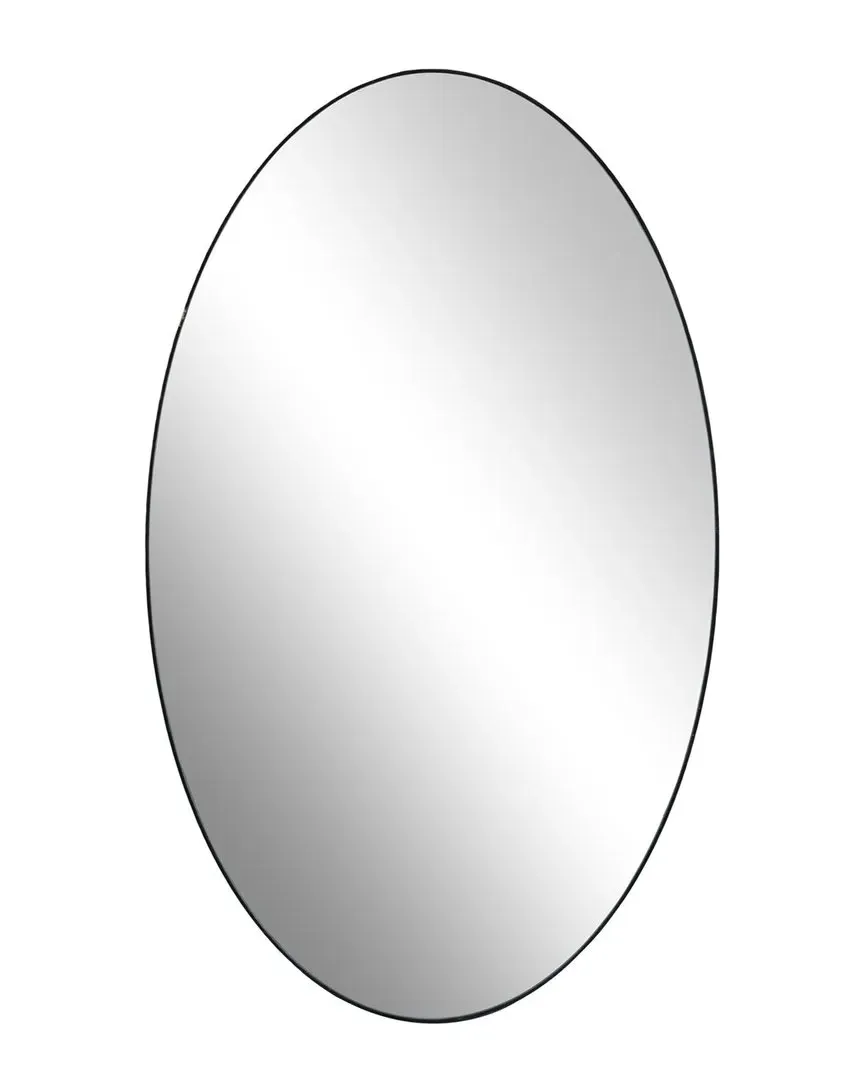 Oval Wall Mirror - Black, Wood