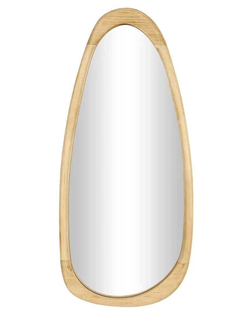 Oval Wall Mirror - Brown, Wood image