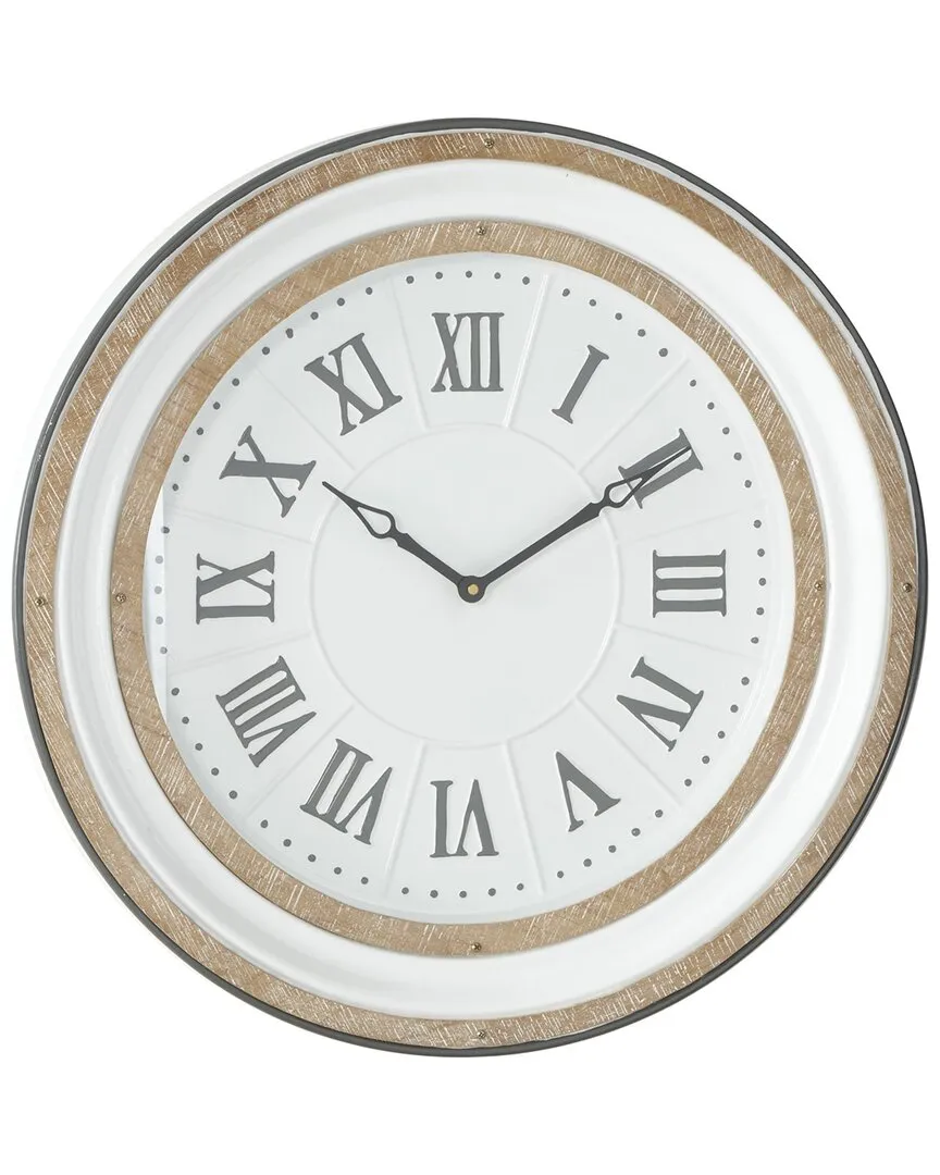 Peyton Lane Round Wall Clock - White, Metal image