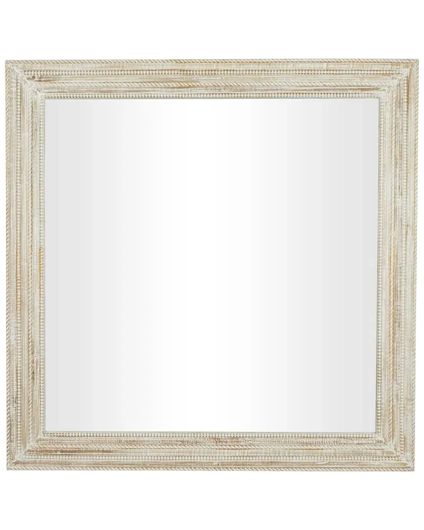 Peyton Lane Round Wall Mirror - Cream, Mango Wood image