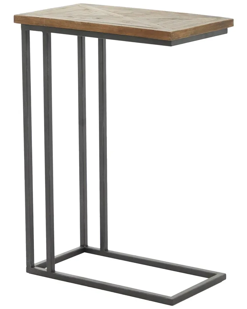 Rectangle C-Shaped Accent Table - Brown, Wood image