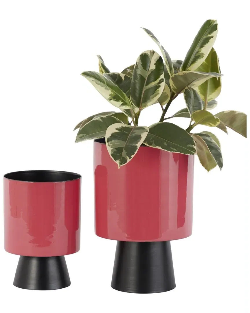 Red Metal Planter Set - Red, Iron image