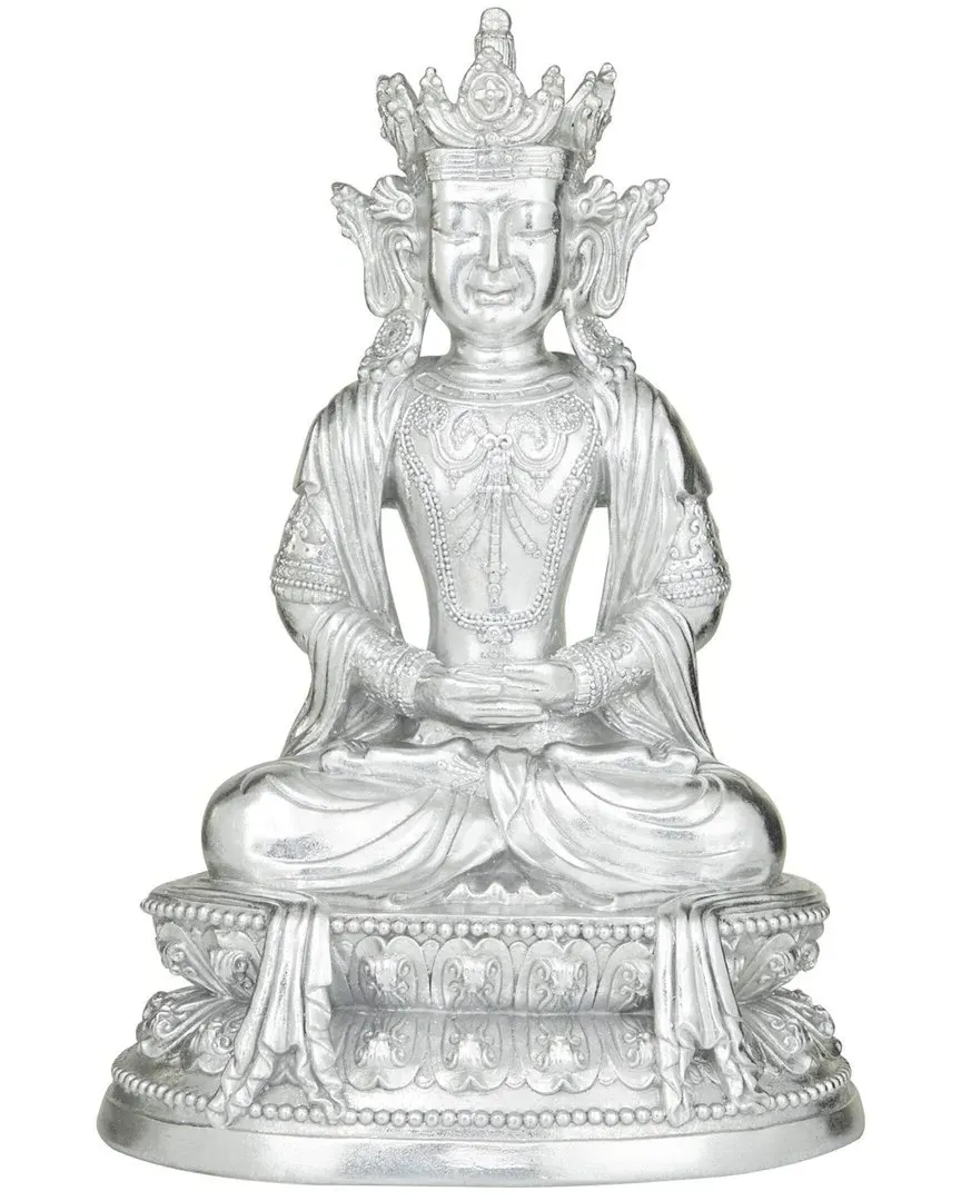 Resin Buddha Sculpture - Silver