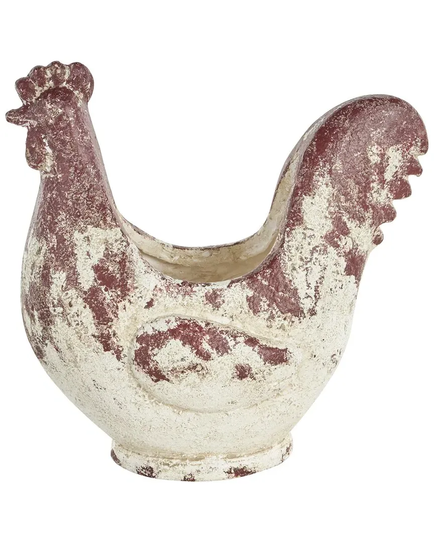 Rooster Distressed Planter - White, Magnesium Oxide image