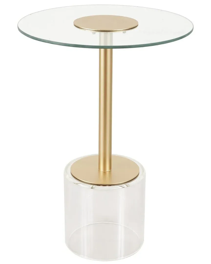 Round Accent Table with Elevated Base - Clear, Acrylic