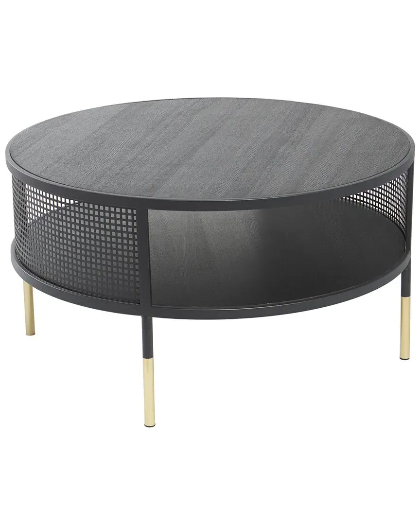 Round Coffee Table with Storage - Black, Metal image