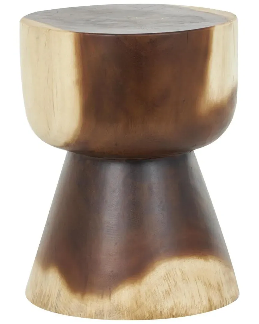 Round Hourglass Accent Table - Brown, Wood
