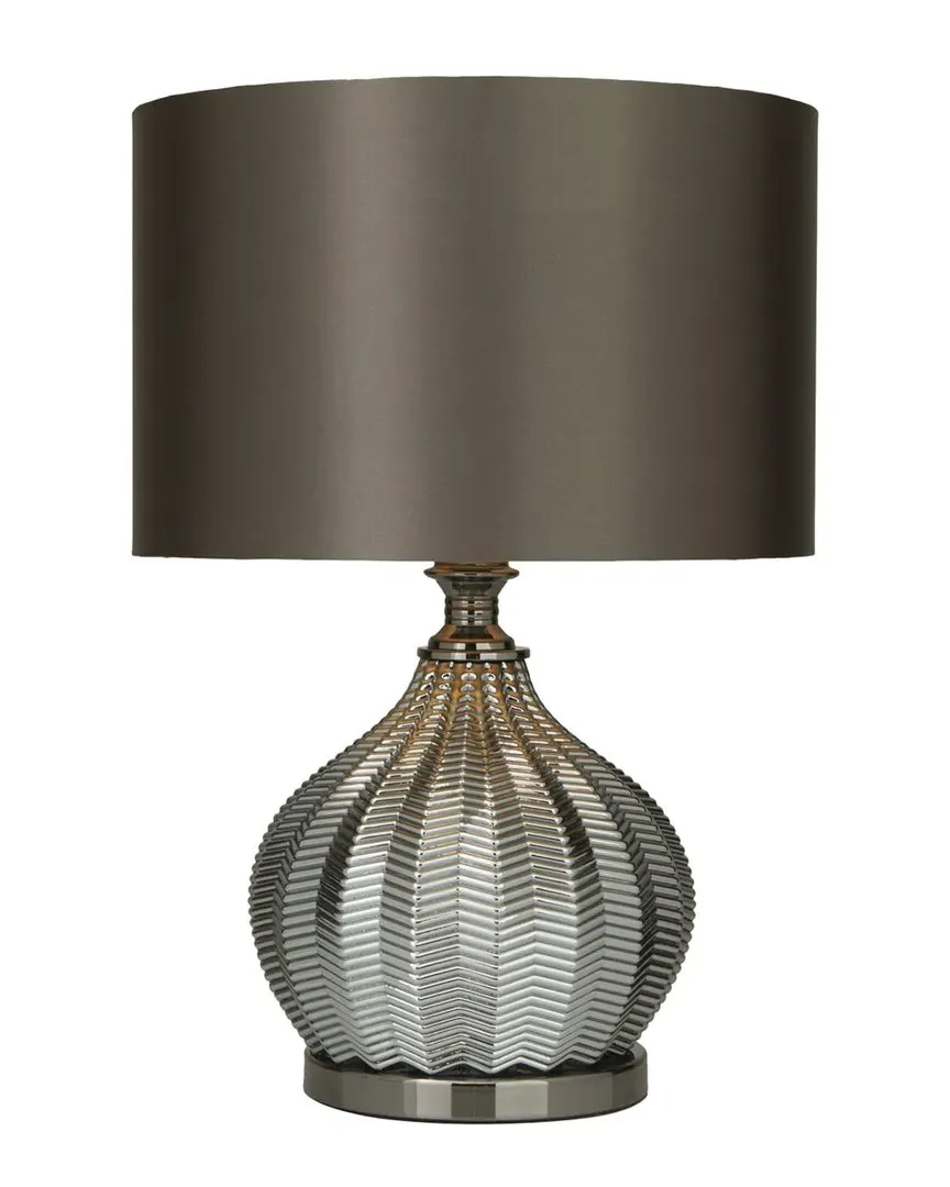 Round Table Lamp with Fabric Shade - Black image