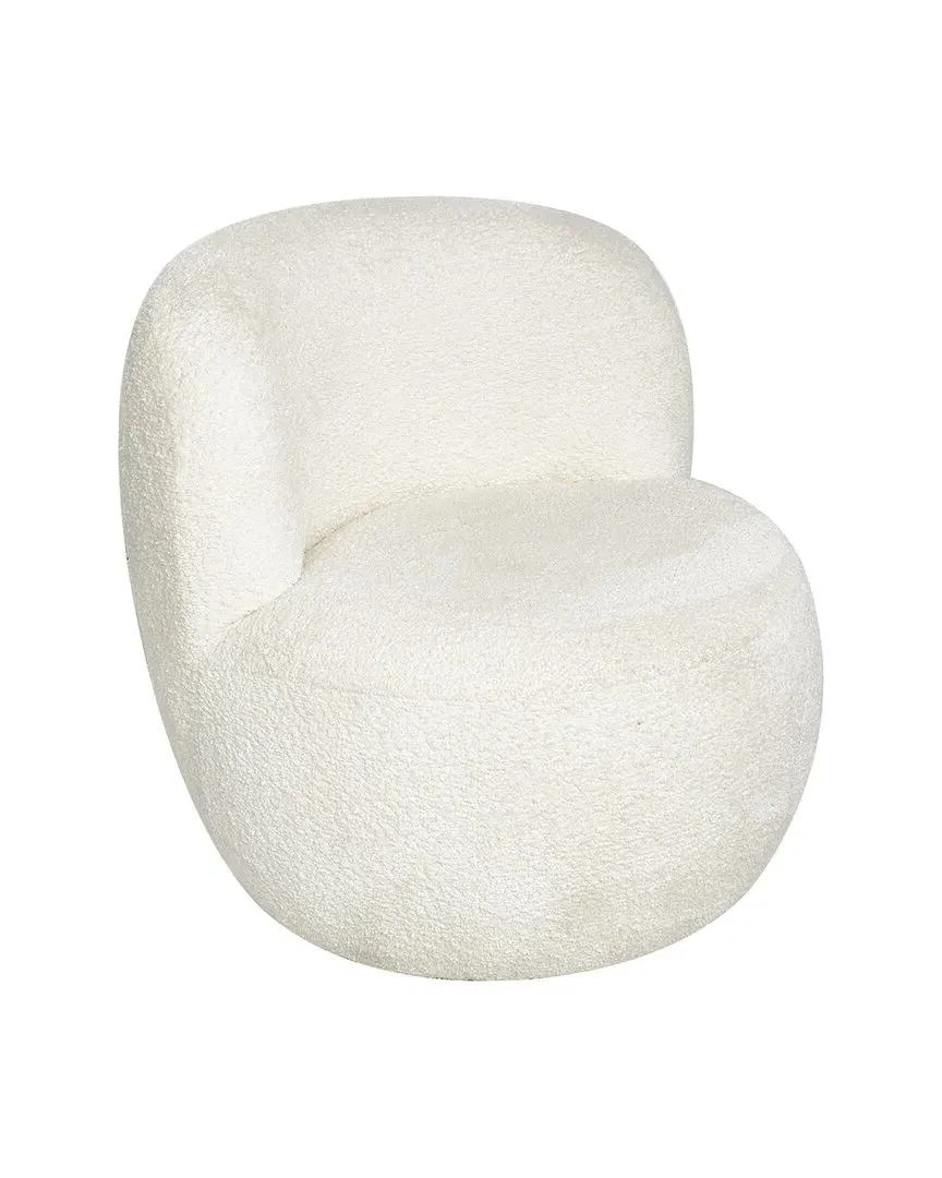 Rounded Barrel Accent Chair - White, Polyester image