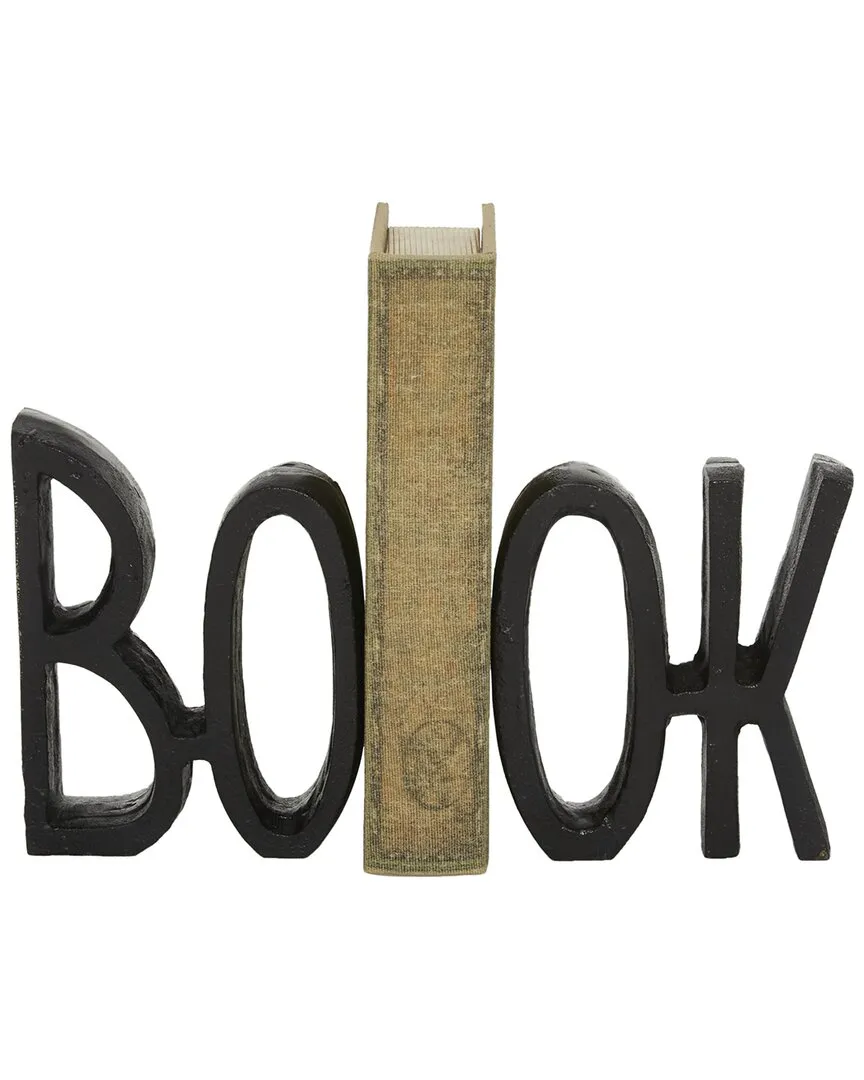 Set of 2 Book Bookends - Black, Aluminum