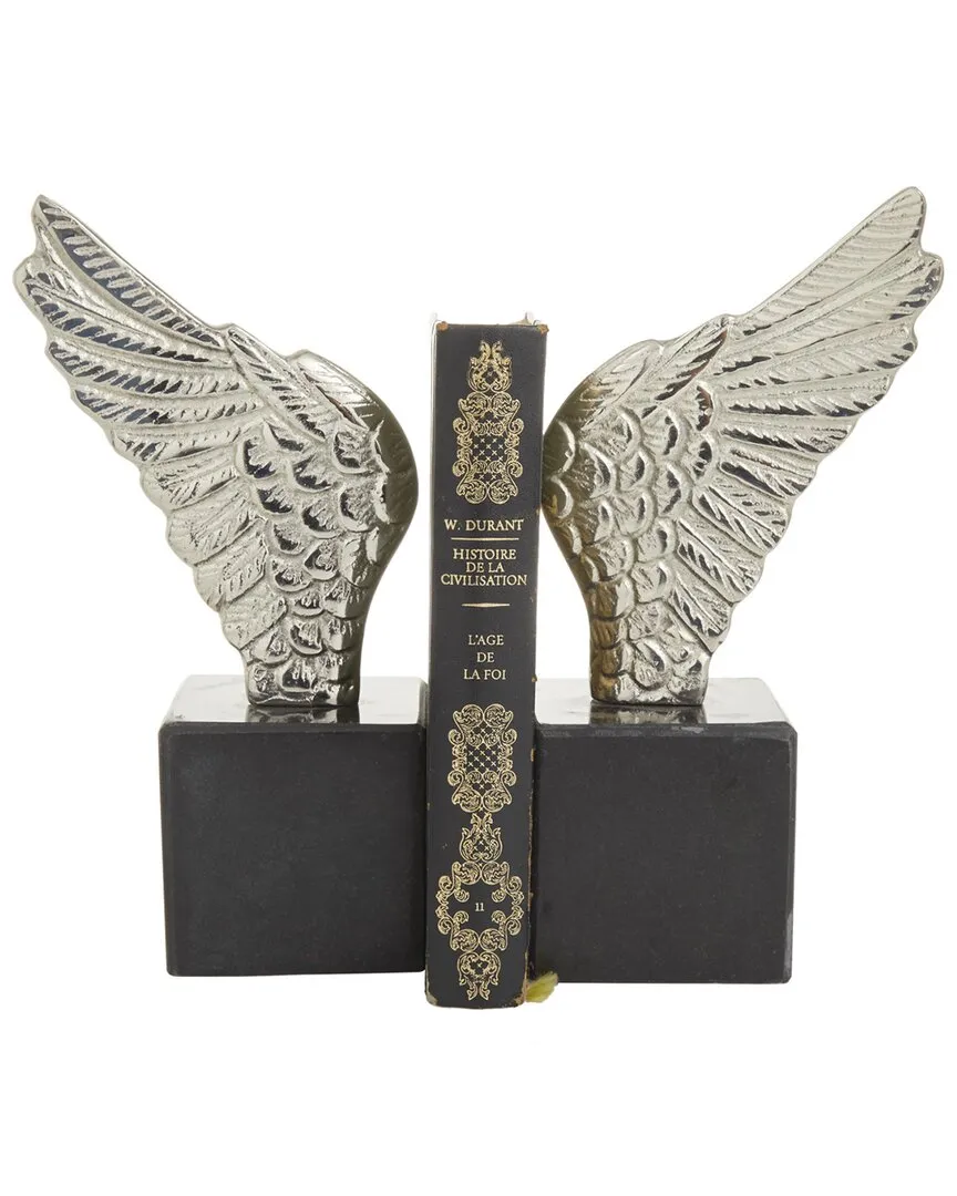 Set of 2 Bookends - Silver, Aluminum