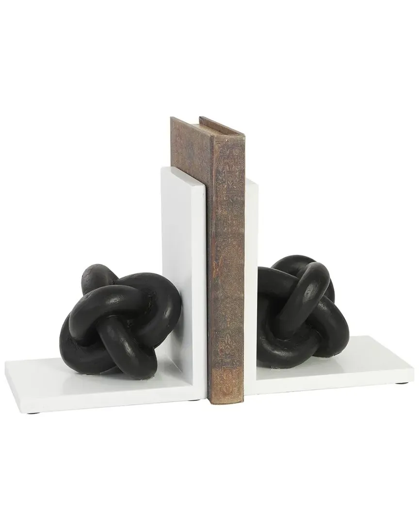 Set of 2 Knot Bookends with Stands - Black image
