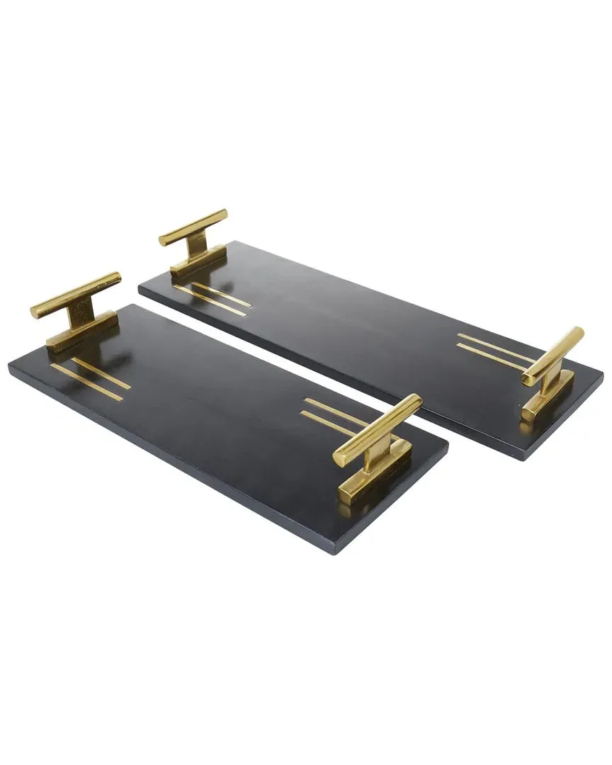 Set of 2 Marble Trays - Black image