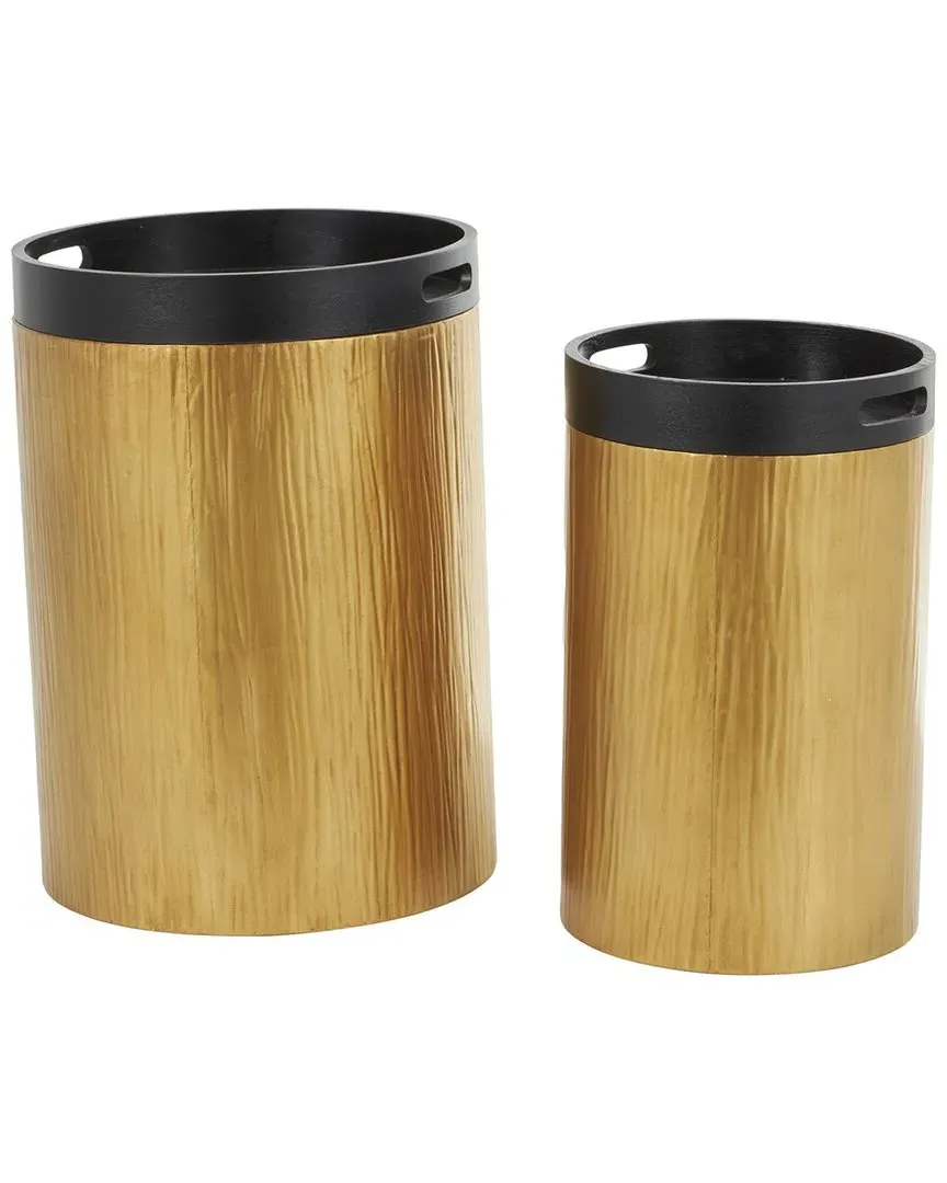 Set of 2 Nesting Accent Tables with Tray Tabletops - Gold image