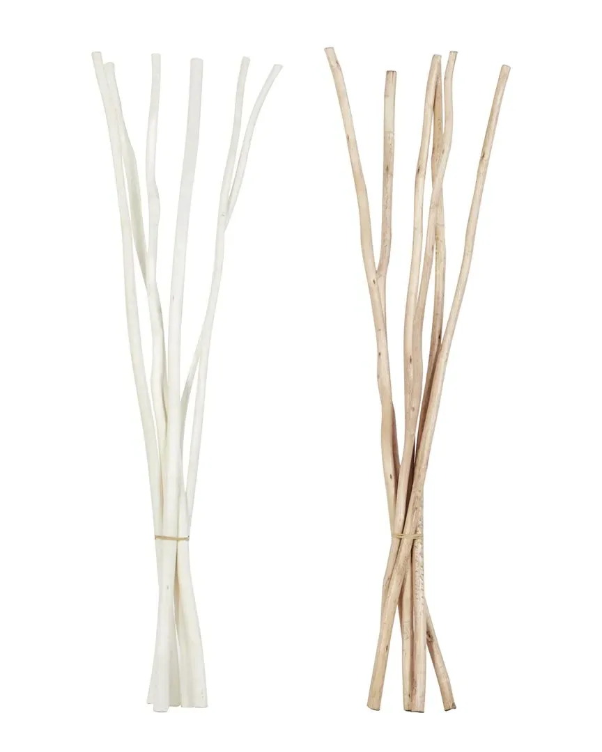 Set of 2 Pigeon Pea Dried Plant Natural Foliage - White image